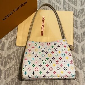 Louis Vuitton White Multicolor Monogram Shoulder Bag